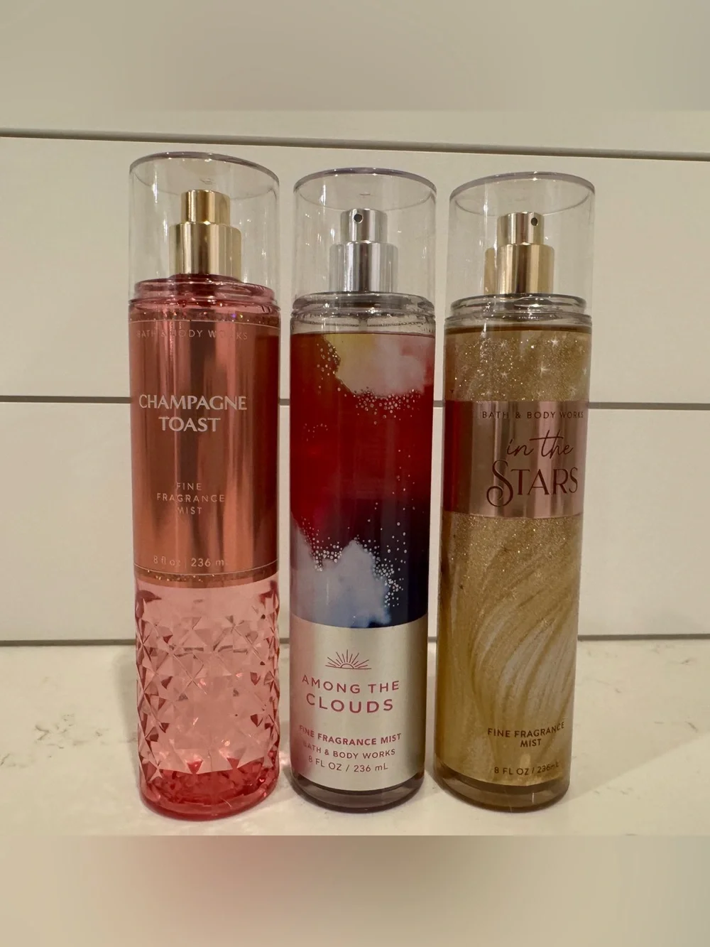 Bath & Body Works Bundle Fine Fragrance Mist Champaign Toast, Among the Clouds